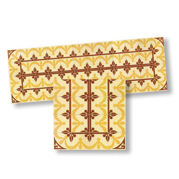 Dollhouse Miniature Mosaic Floor Tile Borders, 4pc